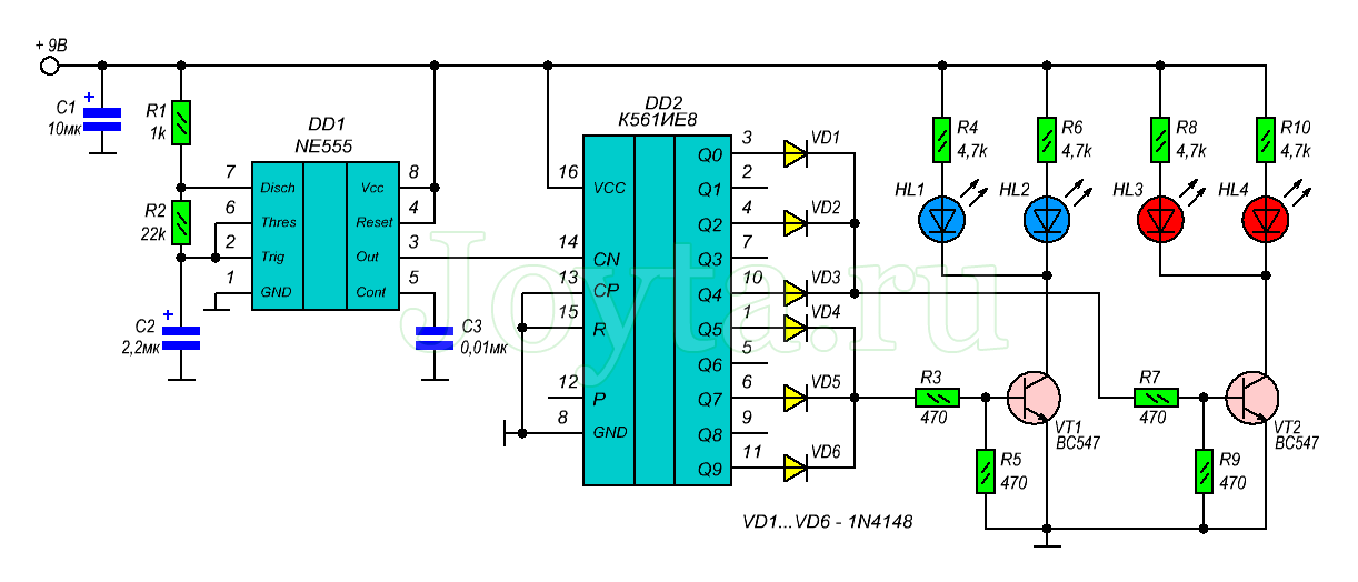 Схема подключения к561ие8