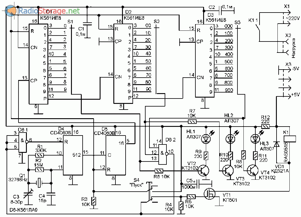 561ие9 схема включения