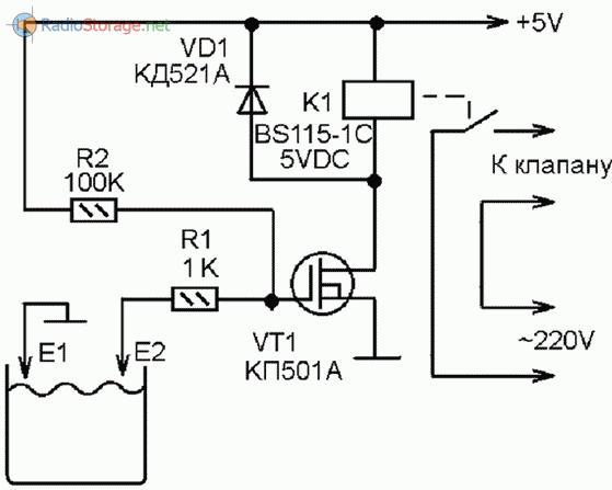 Датчик уровня воды в резервуаре своими руками схема для включения и отключения